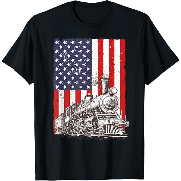 T-shirt Personalizzata Per Appassionati Di Treni &ndash; Silhouette Vapore E Ferrovie, Uomo, Regalo Originale