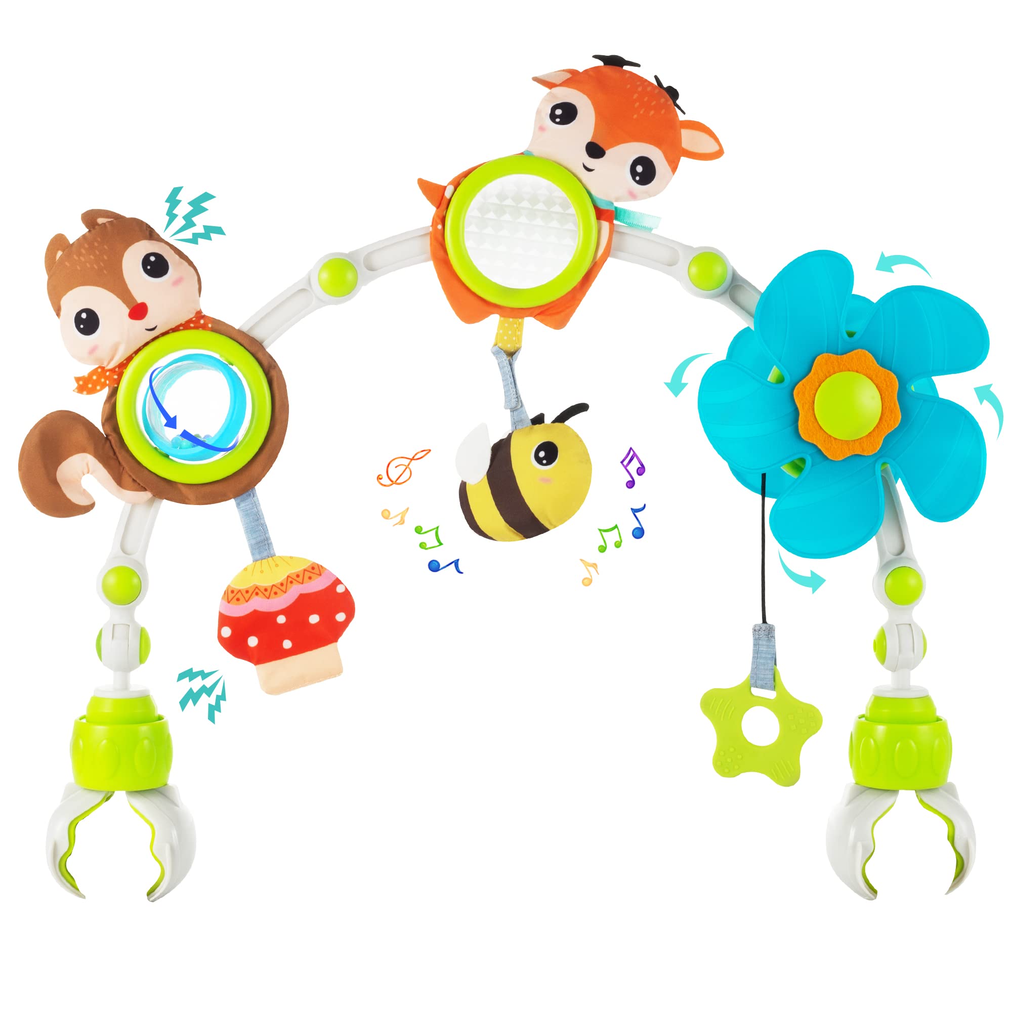 Photo 1 of Lynncare Adjustable Arch Bassinet Toys for Infant & Toddlers, Stroller Arch, Baby Crib Toys with Fascinating Hanging for Stimulating Baby’s Senses and Developing Motor Skills