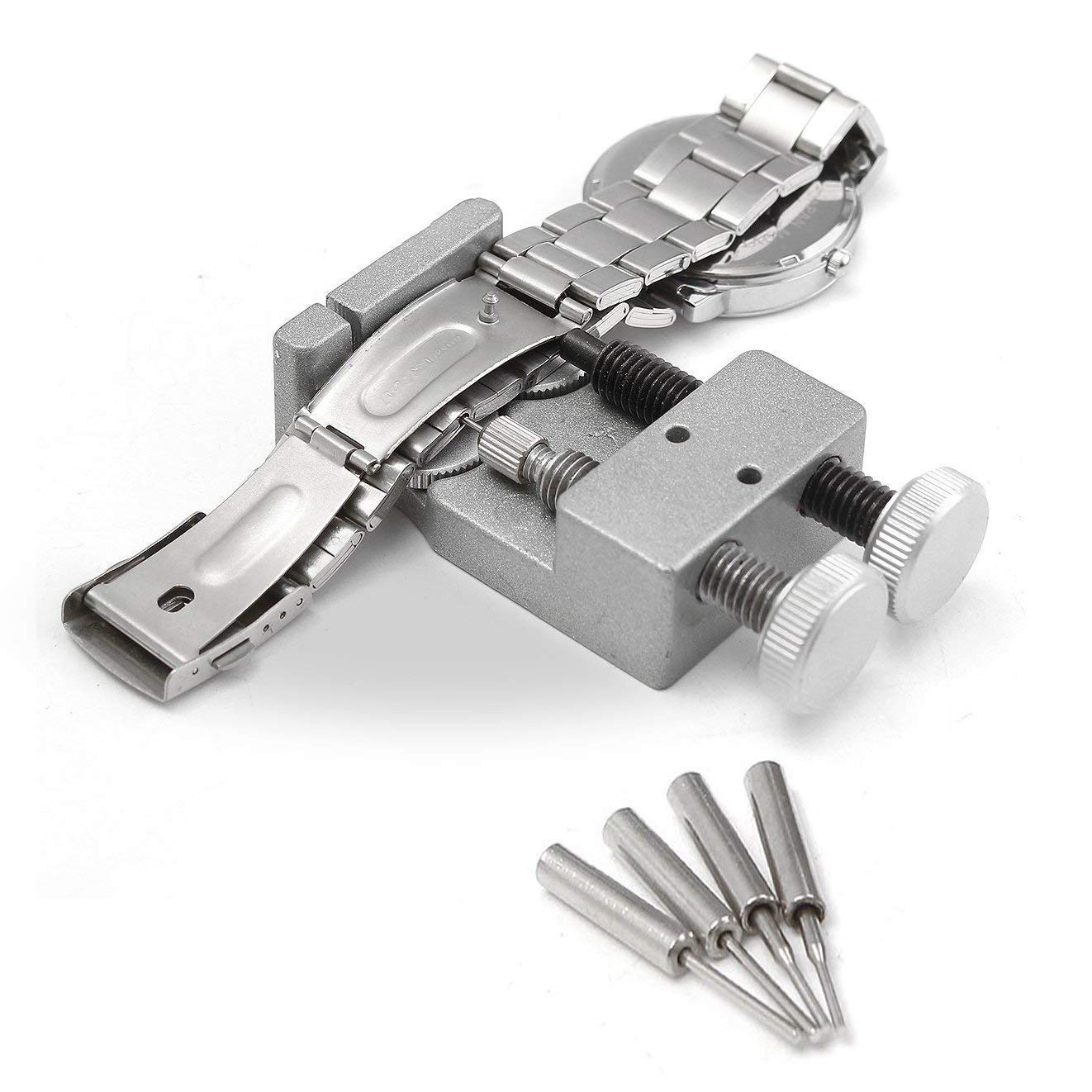 LLF Watch Strap Link Remove Repair Tool Kit, New Metal Watch Band Strap Link Pin Remover Remove Repair Tool Kit for Watchmakers with 4 Extra Pins