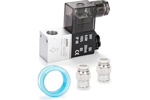 AIRIX 2V025-08 Pneumatic Solenoid Valve DC24V, 2 Way Normally Closed, 1/4" NPT, Pilot-Operated Single Coil, Fast Response Electric Air Valve With Junction Box & Quick Connect Fittings