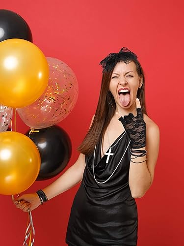 Set Accessori Anni 80 Per Feste In Maschera | Cerchietto Pizzo, Guanti Rete, Orecchini E Bracciali | Blulu