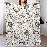 Cute Hedgehog Blanket Super Soft Cozy Throw Blanket, Lightweight Fuzzy Comfy Flannel Blanket Warm Plush Throw Blankets for Couch, Sofa, Bed Travel and Camping Blanket Gifts 50"x40"