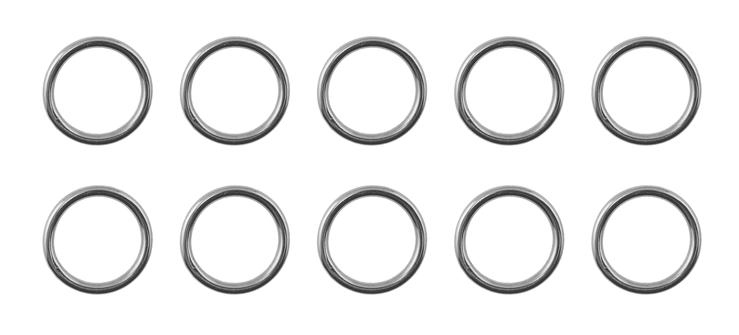 10 Pieces Stainless Steel 316 Round Ring Welded 1/8" x 5/8" (3mm x 15mm ID) Marine Grade