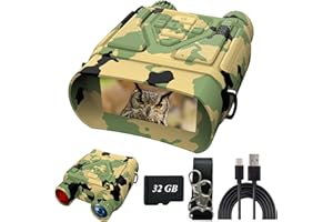 SXJYICAM Night Vision Goggles - Night Vision Binoculars for Adults, Gifts for Men Him Husband Dad with 8X Zoom, 4000mAh Rechargeable Gear for Hunting & Camping