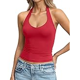 EasyGala Womens Double Lined Halter Tank Tops Backless V Neck Sleeveless Shirts Sexy Going Out Tops Summer Trendy 2026