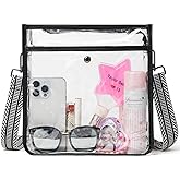 Bluome Clear Bag for Stadium Events 12 x6 x12, Clear Crossbody Purses for Women Concerts Stadium Approved Work Beach