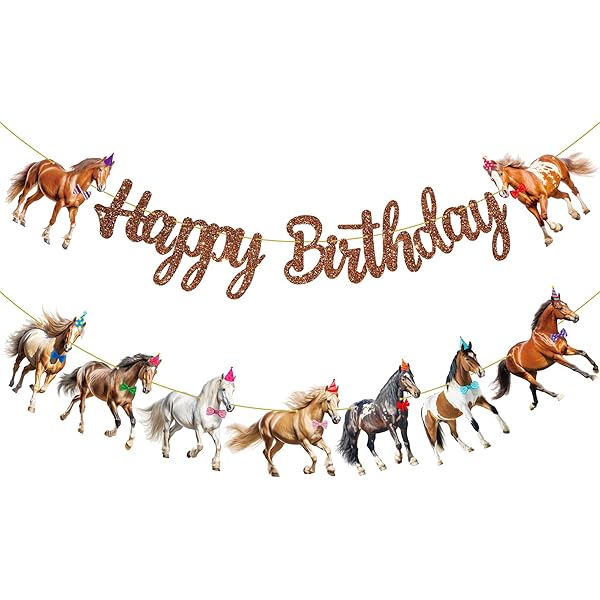 INNORU Horse Sign Hufeisen Cake Topper - Gold Glitter, Western Party Deko - Für Kuchen & Tischdeko, 5,1x4,9 Zoll