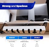 Cable Management Tray Under Desk x2 White Steel Wire Holder Easy view 3