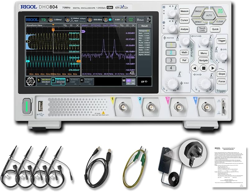 RIGOL DHO804 Portable Oscilloscope 70 MHz 4 Channels 12-Bit Resolution