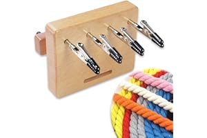 DAFENCHI Fringe Twister for Quickly Twisting, 4 Clips Wood Cord Maker Tool, Yarn Fringe Twister for Weaving, Tassel/Rope Making Machine