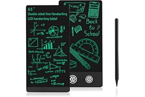AMORETTI SONNET Mini LCD Writing Tablet, 6.5in Double Display Erasable Reusable Electronic Drawing Pads, Electronic scratchpad for Kids and Adults（Black