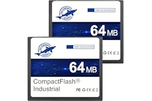Dogfish Compact Flash Memory Card 64MB 2PACK Industrial CF Type I Card for Industrial Equipment and Vintage Digital Cameras