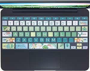 SANFORIN Silicone Keyboard Cover Skin for Samsung Chromebook 4 XE310XBA 11.6 inch/Chromebook 3 XE500C13 XE501C13/Chromebook 2 XE500C12/Chromebook Plus V2 2-in-1 XE520QAB 12.2'', Flamingo