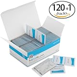 MOSSLIAN Toallitas de Limpieza para gafas, 120pcs prehumedecida Lente Toallitas de limpieza con Paño de Limpieza de Microfibra (1 unidad) Ideales para limpiar Lentes, Pantalla de iPhone 6 6s Plus 5s, Samsung Galaxy S7 S6 Edge Note 5, HTC, LG, BlackBerry, Motorola Teléfonos, Tabletas, iPads, pantallas LCD y otras superfícies delicadas