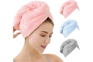 OEAGO Microfiber Hair Towel for Women: Valentines Day Gifts for Her Girlfriends Wife Stocking Stuffers for Women Drying Wrap Towels for Curly Hair Head Accessories 3 Pacs Anti Frizz