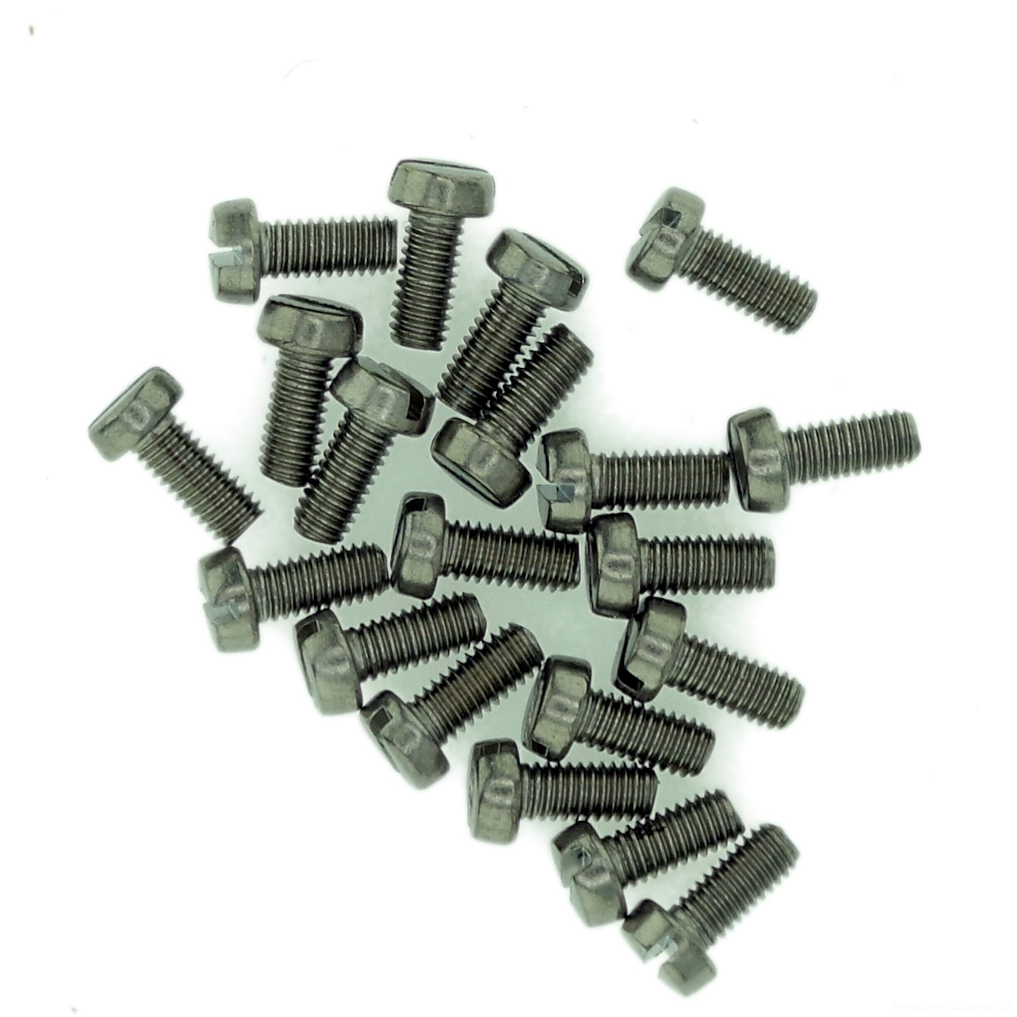 M1.6 (1.6mm x 10mm) Slot Cheese Machine Screw (Bolt) - Stainless Steel (A2) (Pack of 20)