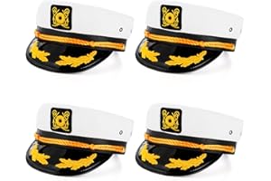 Pumtus 4 Pack Captain Sailor Hat, Adjustable Yacht Hat Boat Ship Cap, Navy Captain Costume Hat, Sailor Marine Admiral Hat, Snapback Sea Cap, Funny Party Halloween Accessory for Men and Women