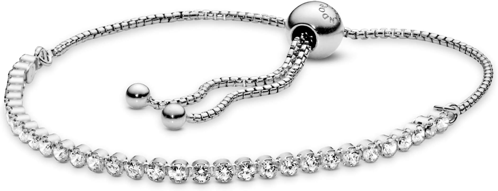 PANDORA Jewelry Sparkling Slider Tennis Cubic Zirconia Bracelet in Sterling Silver
