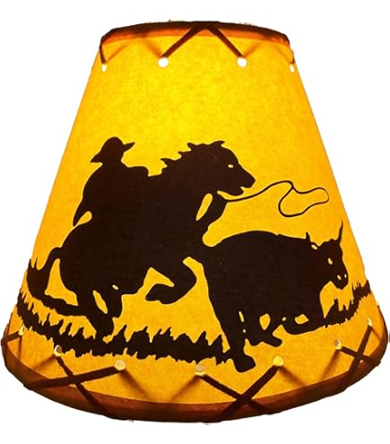 Rustic Oiled Craft Paper Lamp Shade - 14 Inch Crackled Finish With Suede Lacing