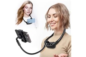 LOVFIVE Cell Phone Stand, Neck Cell Phone Holder, Hand Free Flexible Gooseneck Phone Holder for Bed, Neck Phone Holder POV/Vlog Selfie Mount, Universal Multi-Functional Phone Stand for 4.7''-6.7'' Phone