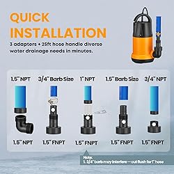 Limodot Submersible Water Pump With 25ft. Hose