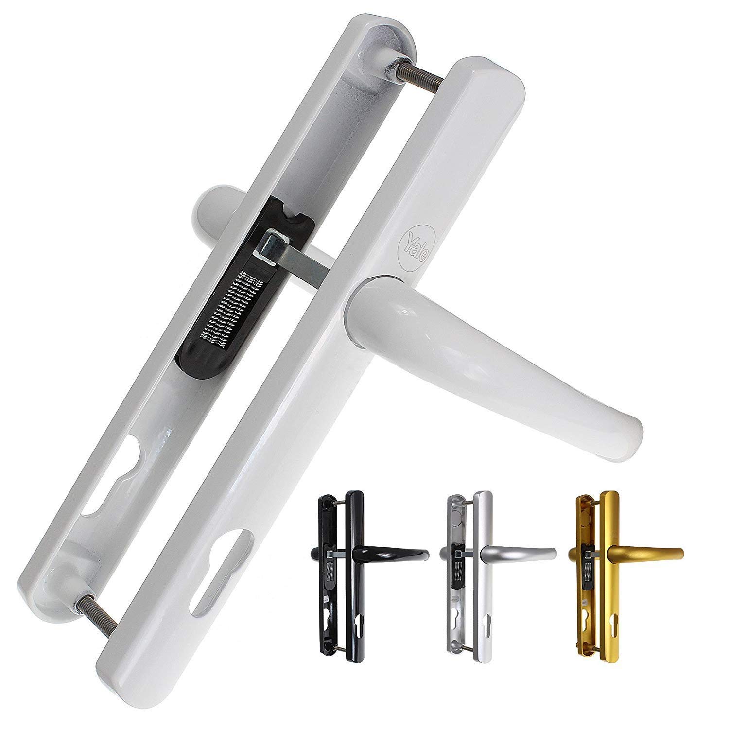 Yale Y2G-SSLL-WH Superior Door Handle, Standard Security, 92mm centre, 215mm fixing holes distance, for PVCu doors, White Finish, works with cylinders and mortice sashlocks, Polybagged