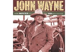 John Wayne in the Movies OFFICIAL | 2026 12 x 24 Inch (Hanging) Monthly Square Wall Calendar | Plastic-Free | BrownTrout | USA American Actor Celebrity Duke