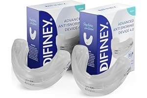 Difiney Advanced Anti Snoring Device 4.0: Anti Snoring Mouthpiece Device Mouth Guard - Effective Anti Snore Solution for Men and Women - Customizable Adjustable Comfortable - 2 Pack Gray Large