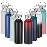 Neihepal 20 oz Insulated Water Bottles,Stainless Steel Double Wall Sport Bottle with Lid of Handle (8, Eight Color)