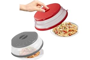 Microwave Splatter Cover, Collapsible Microwave Cover for Food, Vented Microwave Lid with Hook Hole, Vegetable Fruit Colander