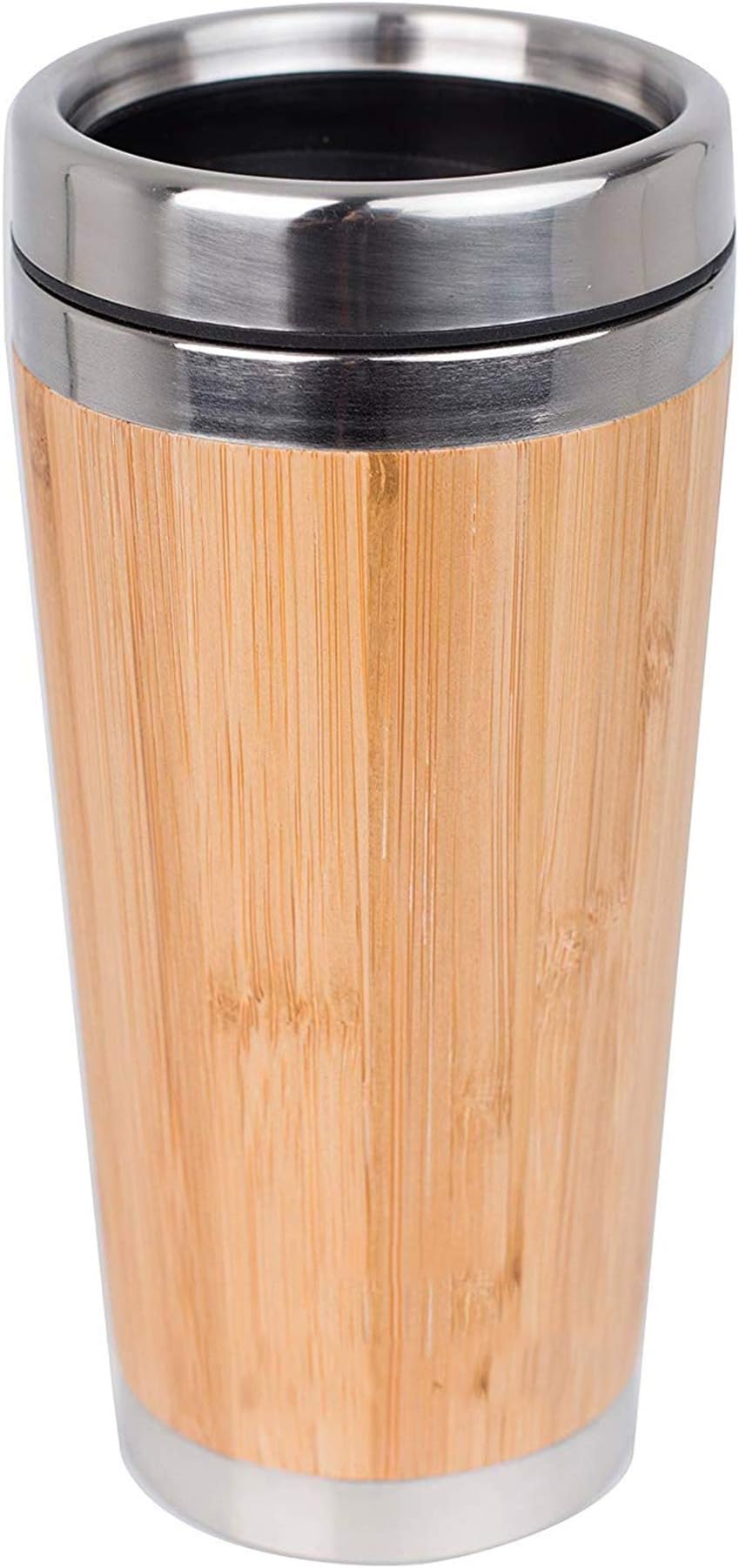 Shopizone® 400ML Stainless Steel Bamboo Design Thermos Flask for Tea Coffee