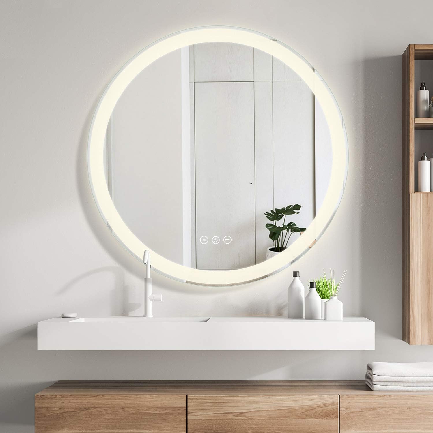 SMART COOM LED Lighted Bathroom Wall Mounted Mirror Makeup