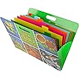 HearthSong My Art Place Expandable Color-Tabbed Portable Art Storage Portfolio with Decorative Frame, 19" x 15¼"