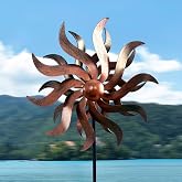 XLSWAIN Willow Leaf 360&deg; Metal Wind Spinners Outdoor, 53" H | Double-blade 360&deg; willow leaf spinner adds smooth motion to patios, lawns, yards, and gardens.