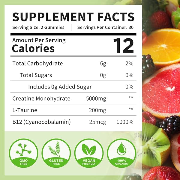 SOFTBEAR CREATINE MONOHYDRATE GUMMIES FOR MEN WOMEN, VEGAN CREATINE SUPPLEMENT 5000MG CREATINE HCL PRE WORKOUT GUMMIES FOR MUSCLE BUILDER STRENGTH MIXED FLAVOR 120 COUNT