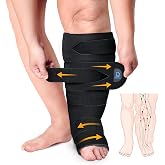 iDonua&reg; Big Swelling Calf + Foot Lymphedema Compression Wrap Adjustable, Extended Coverage for Lower Leg and Foot - with 8 Cross Straps&zwnj; (Regular-2XL)