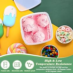 Mifoci 24 Pcs Plastic Food Containers Ice Cream