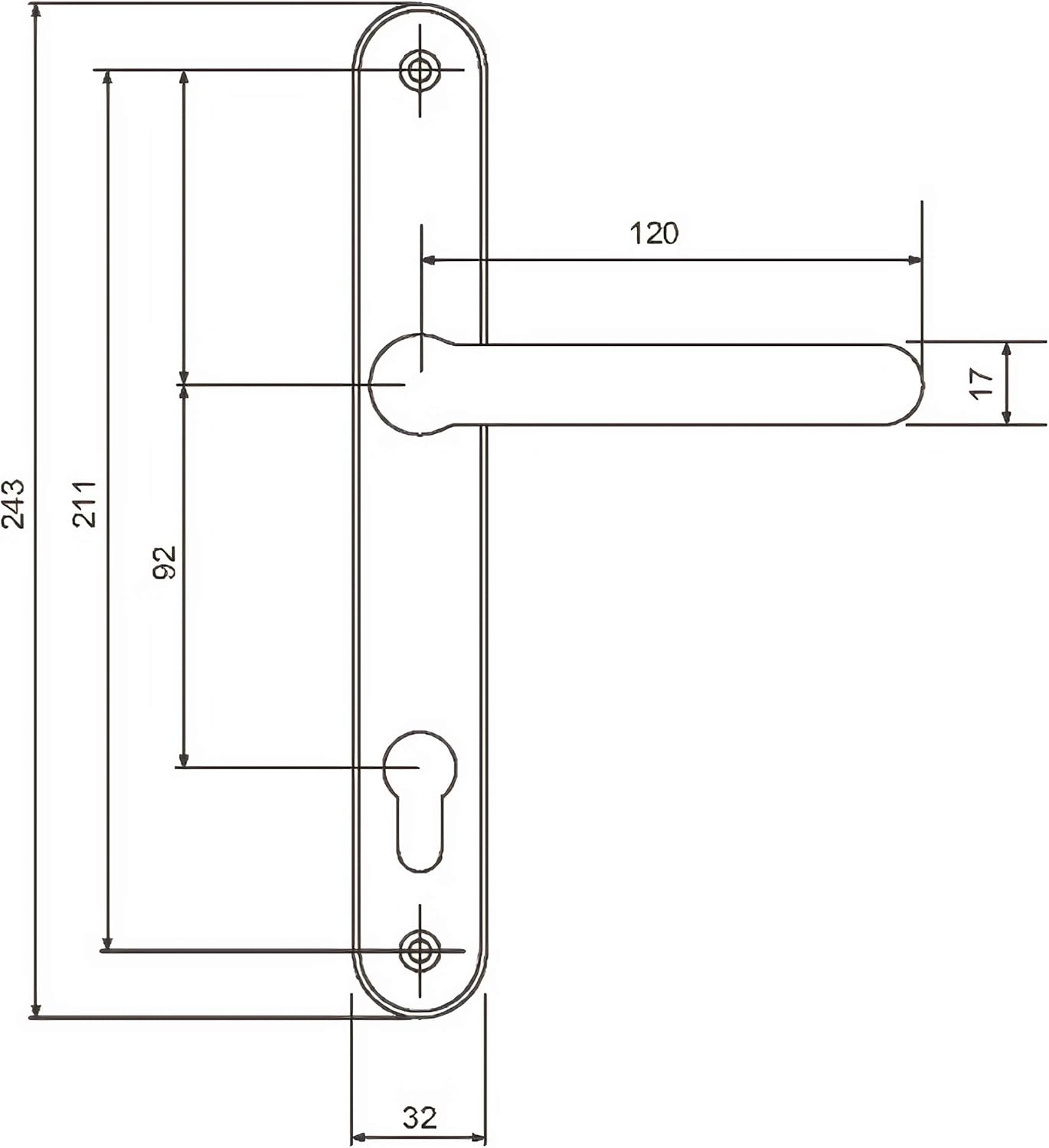 Fab & Fix - UPVC Black Balmoral Door Handle Set, 92mm PZ, Lever/Lever, 210mm Screw Centres for External Doors - Image 3