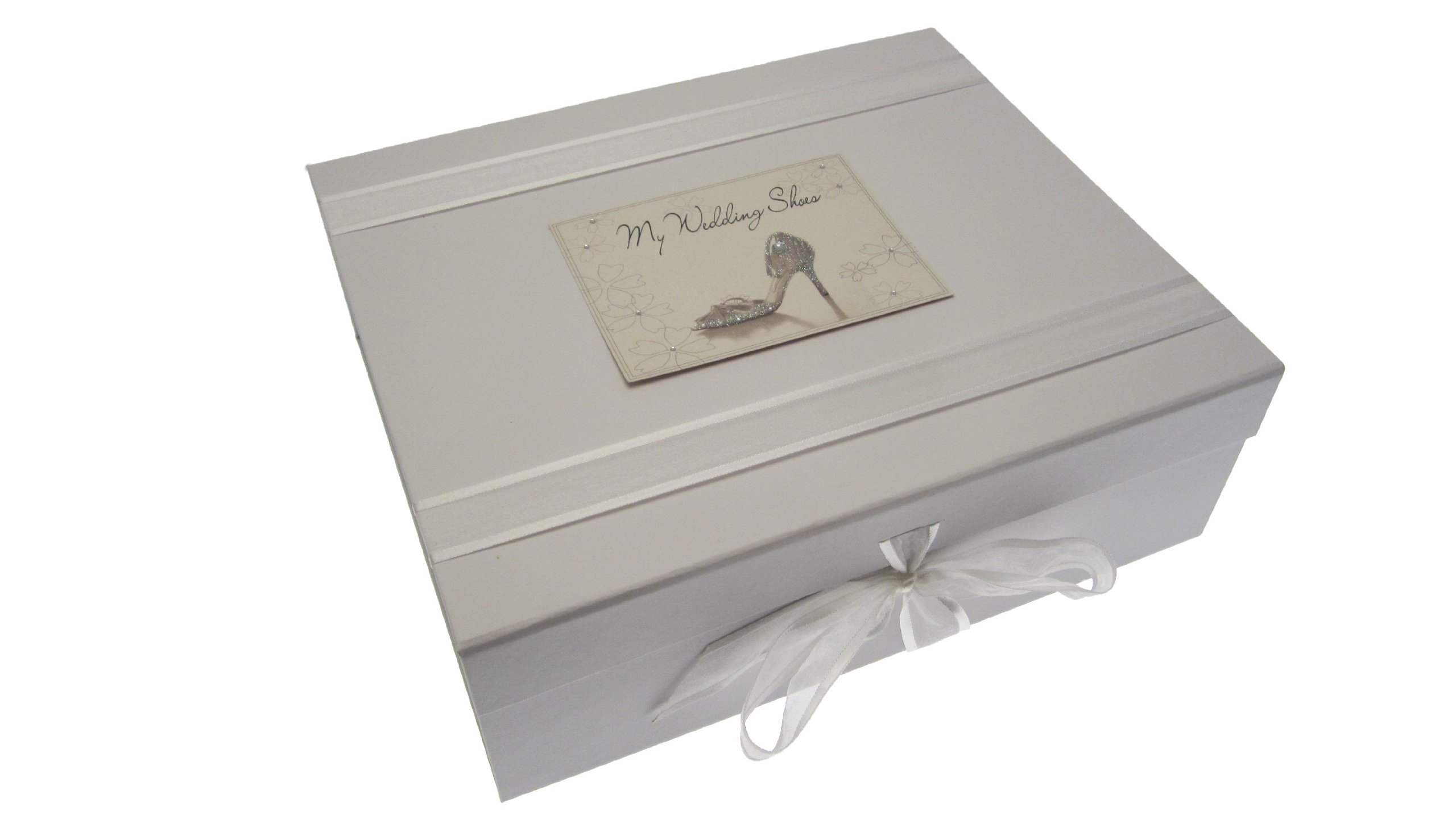 White Cotton Cards My Wedding Shoes Large Keepsake Box