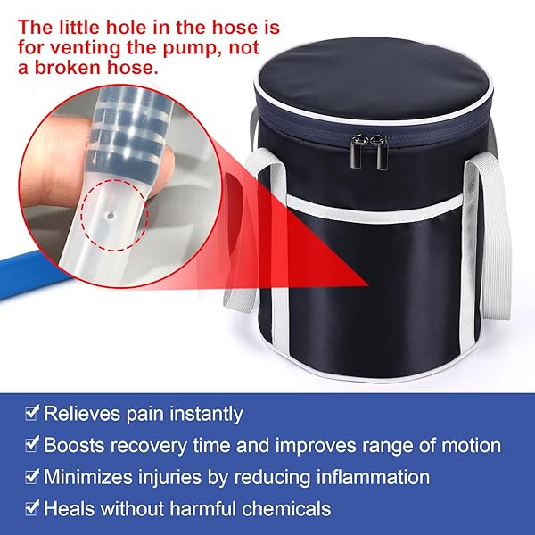 MEDICAL COLD THERAPY SYSTEM ICE MACHINE FOR KNEE PAIN RELIEF CRYOTHERAPY FREEZE KIT WITH UNIVERSAL PAD FOR SHOULDER ANKLE BACK HIP LEG ARTHRITIS SWELLING INJURY RECOVERY (DARK BLUE)
