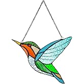 Handmade Hummingbird Decor Stained Glass Window Hanging Stained Glass Suncatcher for Window Decor Hummingbird Gifts for Women, Mom, Birds Lovers