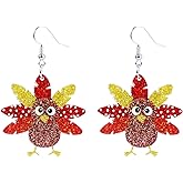 LKingel Thanksgiving Earrings for Women Cute Maple Leaf Turkey Pumpkin Dangle Drop Earring Acrylic Fall Earring Thanksgiving Jewelry Gift for Women 2025
