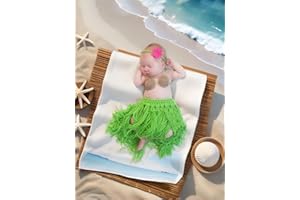 Newborn Photography Outfits Girl Baby Photography Props Grass Hula Skirt Costume Set of 3 Newborn Outfits Girls Photo Props