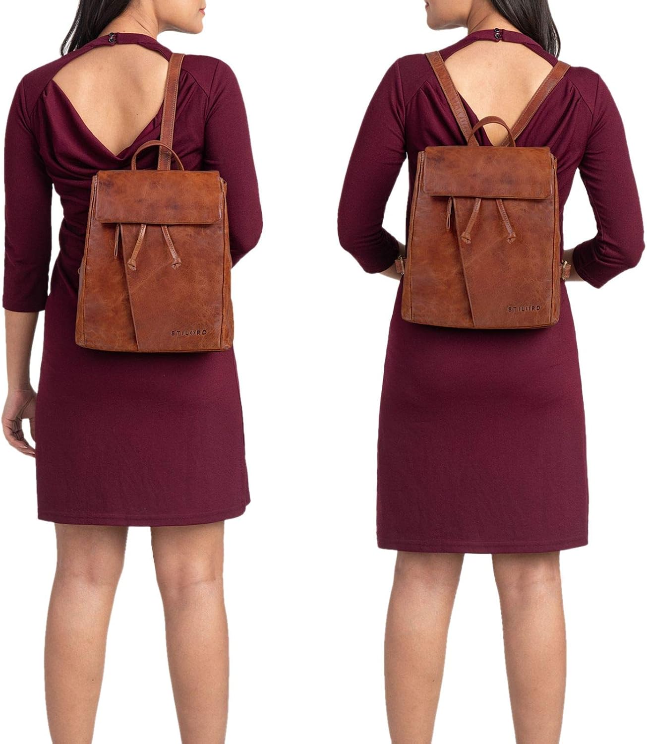 STILORD 'Anita' Women's City Daypack Leather Small Backpack Vintage Handbag for iPad 9.7 Inch Ladies Daypack City Shopping Genuine leather - Image 4