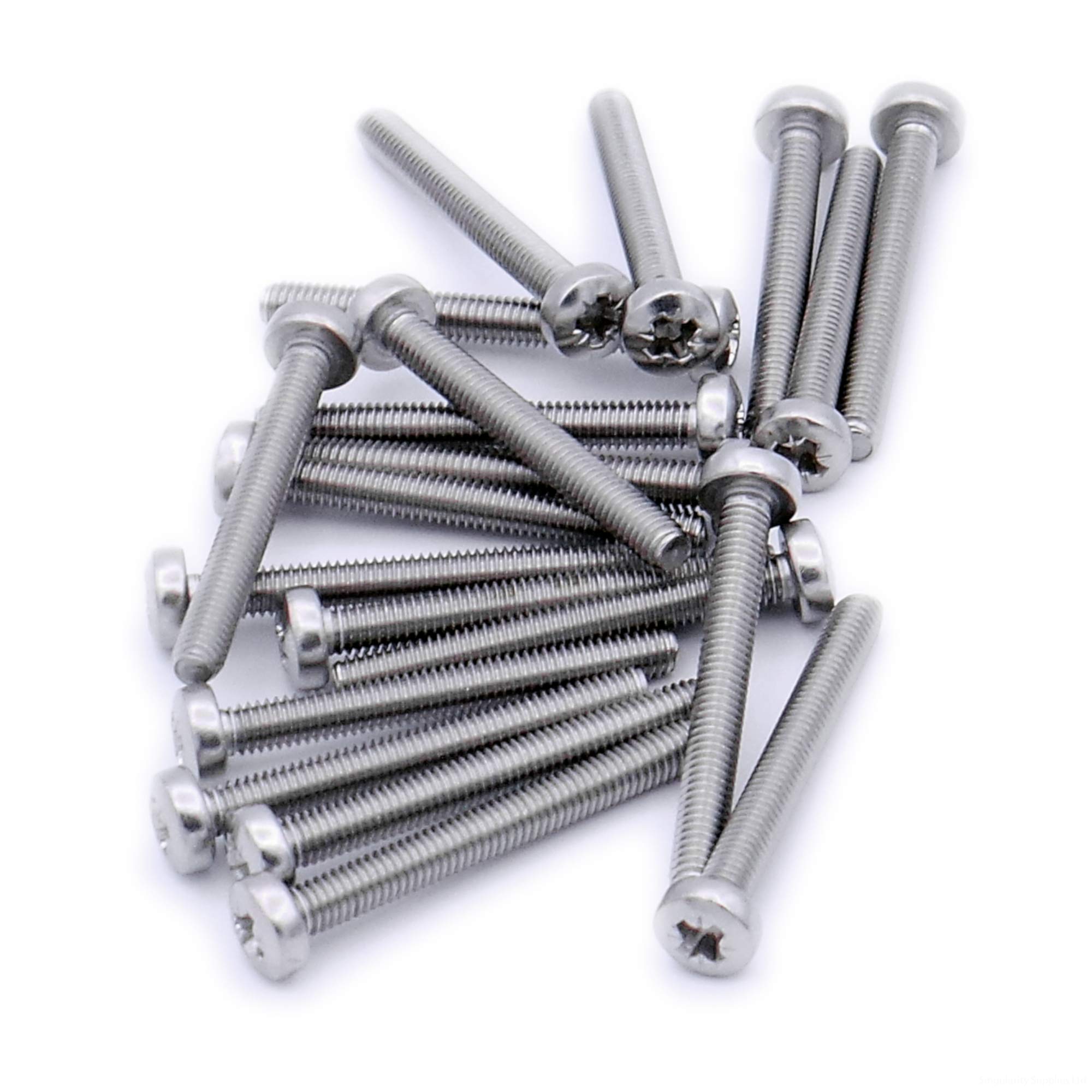 M5 (5mm x 75mm) Pozi Pan Machine Screw (Bolt) - Stainless Steel (A2) (Pack of 10)