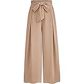 PRETTYGARDEN Women's Wide Leg Work Pants Business Casual High Waisted Loose Palazzo Trouser Summer Clothes