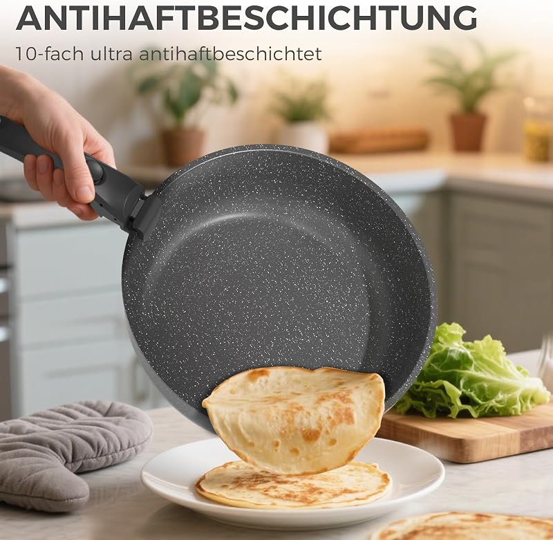 15-teiliges Kochgeschirrset, Induktion, ungiftig, PTFE- und PFAS-frei