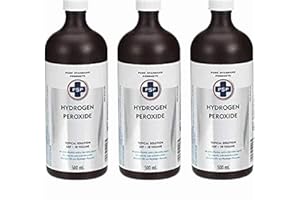 Hydrogen Peroxide 3% USP Topical Solution, Skin Disinfectant and Sterilization, 500 ml, 3 Bottles