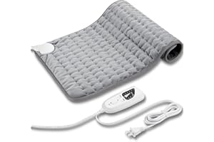 Heating Pad, Electric Heating Pad for Dry & Moist Heat, Electric Heat Pad with Multiple Temp & Timer Settings, Auto Off.(Ligh