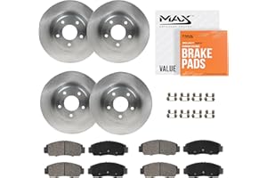 Max Advanced Brakes Front & Rear Brake Kit Compatible With 2007 2008 2009 Hyundai Santa Fe Replacement Premium OE Disc Brake Rotors and Ceramic Brake Pads